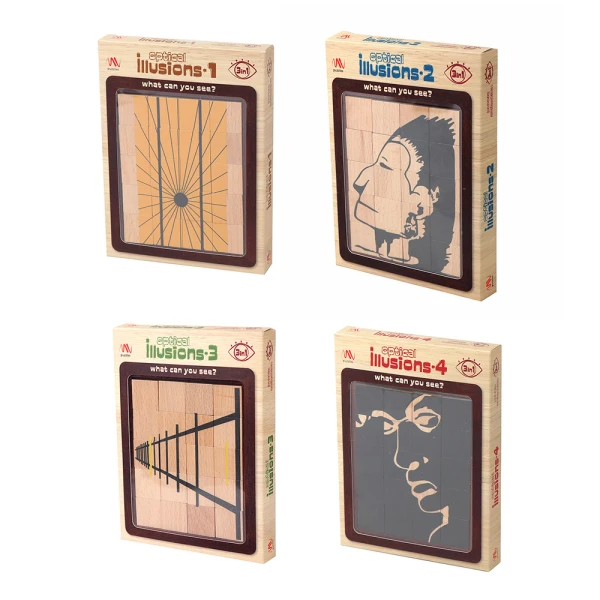 OPTICAL ILLUSION PUZZLE - 4 DESIGNS