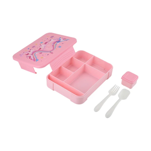 LUNCH BOX SAVE THE AEGEAN 1330ml 5 COMPARTMENTS WITH SPOON/FORK – RAINBOW DREAMS
