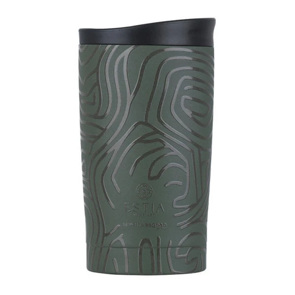 ESTIA HOME ART TRAVEL MUG 350ml - OLIVE FLOW