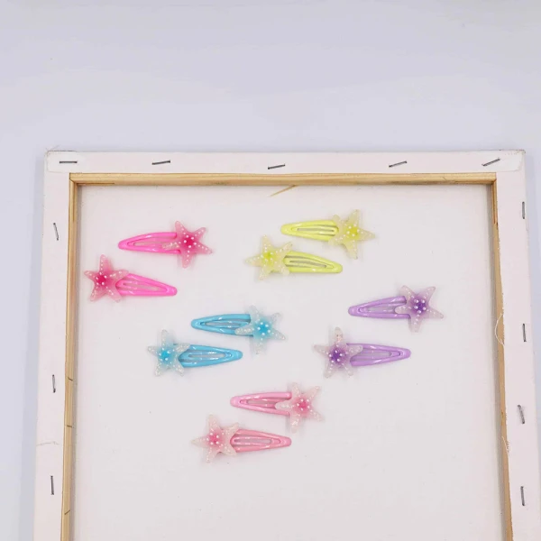 HAIR CLIPS SET OF 2 CLICK-CLACK STARFISH - 5 COLOURS