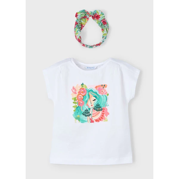 MAYORAL BLOUSE SHORT SLEEVES WHITE-WATER