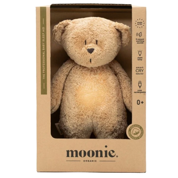MOONIE 2.0 SLEEP AID ORGANIC HUMMING BEAR WITH A LAMP CAPPUCCINO
