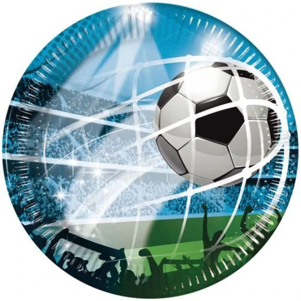 LARGE PLATES 23 cm 8 pcs SOCCER FANS