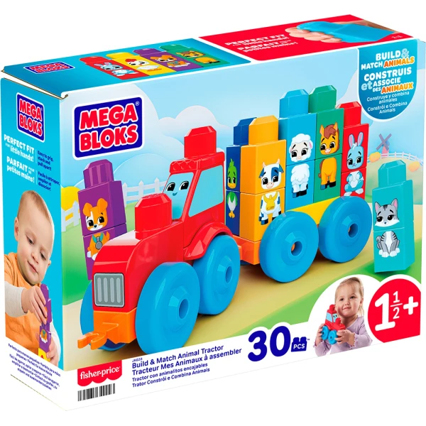 MEGA BLOKS ΤΡΑΚΤΕΡ ΜΕ ΖΩΑΚΙΑ 30 τεμ.