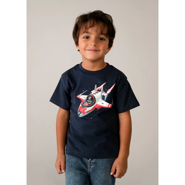 MAYORAL BLOUSE SHORT SLEEVES SPACESHIP NAVY BLUE 