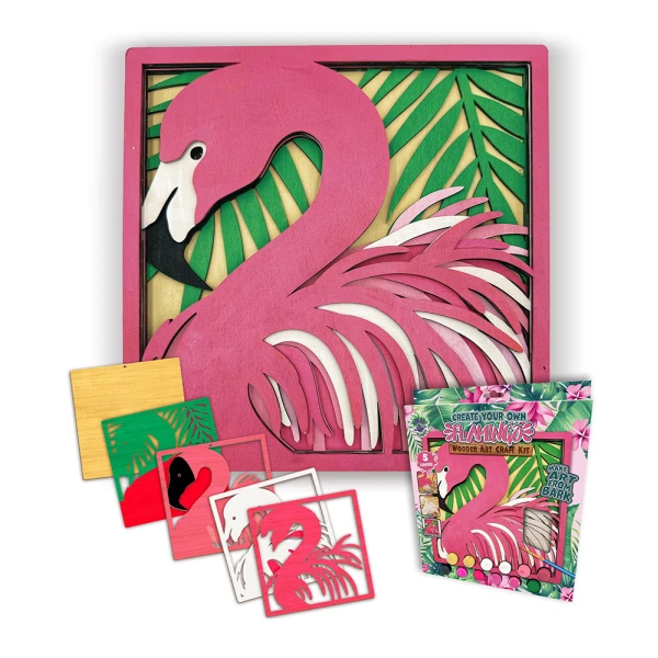 SPLAT PLANET WOODEN ART CRAFT KIT FLAMINGO