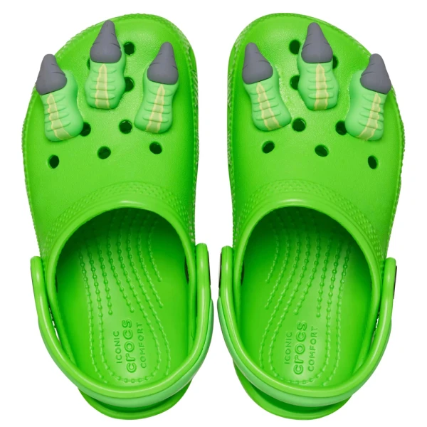 CROCS CLASSIC I AM DINOSAUR CLOG T GREEN SLIME