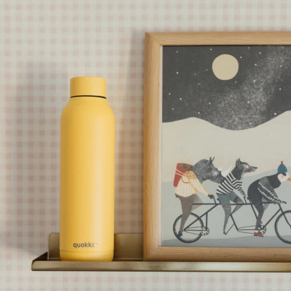QUOKKA STAINLESS STEEL ΜΠΟΥΚΑΛΙ ΘΕΡΜΟΣ SOLID 630ml - LIGHT YELLOW