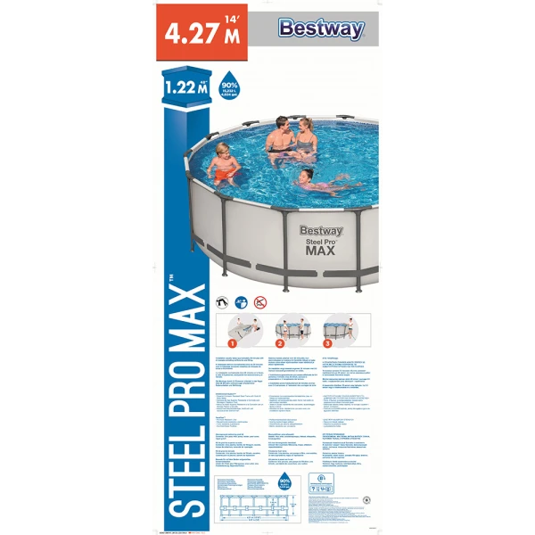 BESTWAY POOL SET 427X122 cm STEEL PRO MAX 