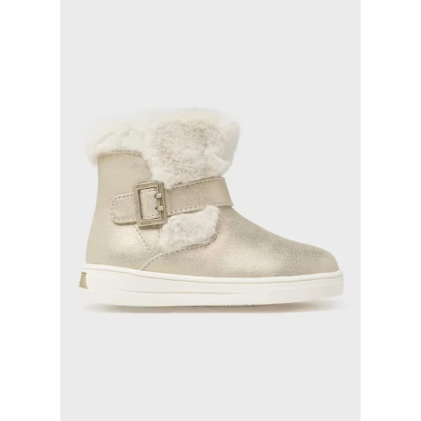 MAYORAL ANKLE BOOT FUR DETAILS GOLD