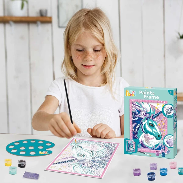 HAPPIHOBBI PAINT & FRAME PAINT BY NUMBERS FAIRYTALE UNICORN