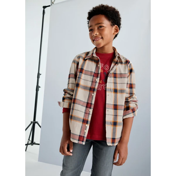 MAYORAL SHIRT LONG SLEEVES CHECKERED RED