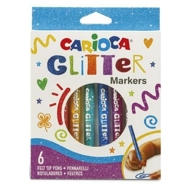 CARIOCA ΜΑΡΚΑΔΟΡΟΙ ΜΕ GLITTER 6 ΧΡΩΜΑΤΑ