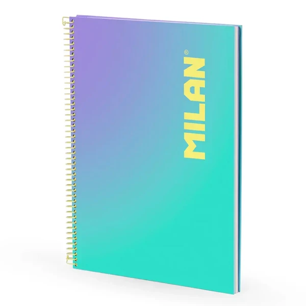 MILAN A4 SPIRAL NOTEBOOK 90 SHEETS SUNSET COLLECTION TURQUOISE