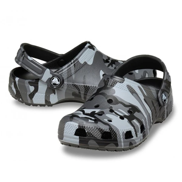 CROCS CLASSIC CLOG CAMOUFLAGE KIDS BLACK-SLATE GREY