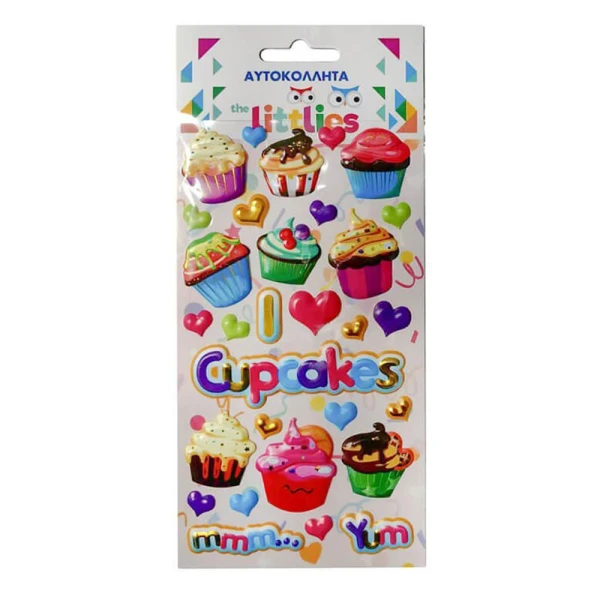 THE LITTLIES ΑΥΤΟΚΟΛΛΗΤΑ PUFFY 10X22 cm  - CUPCAKES