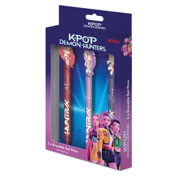 PACK OF 3 ERASABLE INK PENS K-POP DEMON HUNTERS 