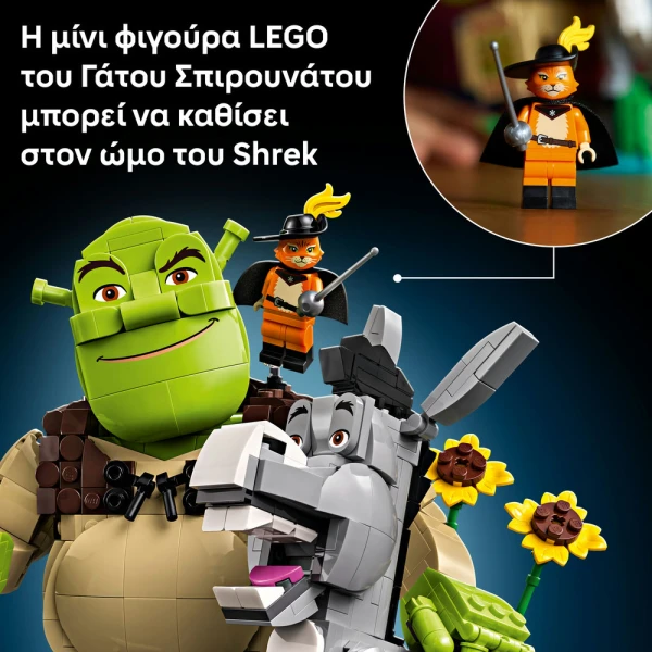 LEGO® SHREK ΣΡΕΚ ΓΑΪΔΑΡΟΣ & ΓΑΤΟΣ ΣΤΙΣ ΜΠΟΤΕΣ