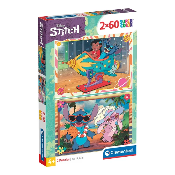 CLEMENTONI ΠΑΙΔΙΚΟ ΠΑΖΛ SUPER COLOR DISNEY STITCH 2X60 τμχ