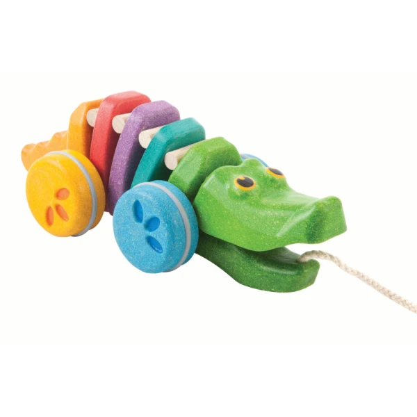 PLAN TOYS ΞΥΛΙΝΟΣ ΚΡΟΚΟΔΕΙΛΟΣ ΟΥΡΑΝΙΟ ΤΟΞΟ ΠΟΥ ΚΙΝΕΙΤΑΙ