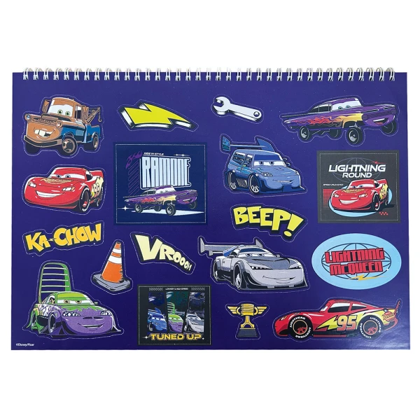 DRAWING PAD 23X33 cm 40 SHEETS AND STICKERS CARS