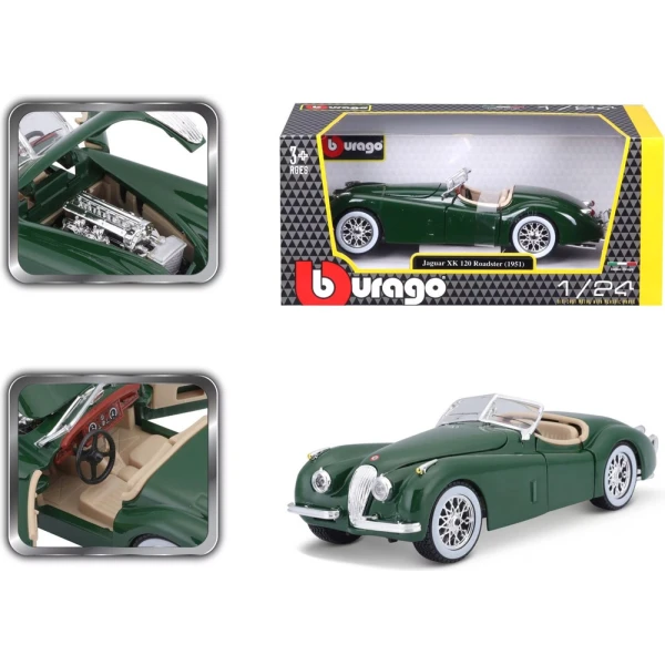 BBURAGO 1:24 JAGUAR XK120 ROADSTER (1951) GREEN