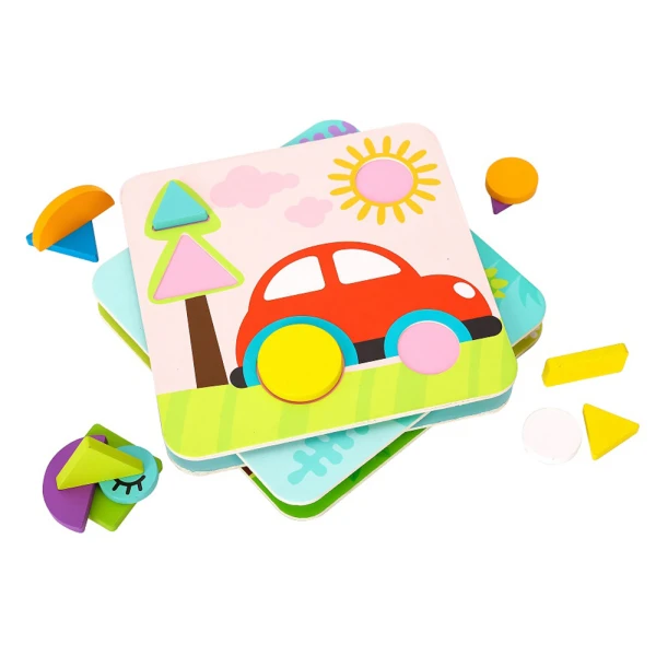 TOOKY TOY ΞΥΛΙΝΟ ΠΑΖΛ ΣΧΗΜΑΤΑ 4 ΣΕ 1