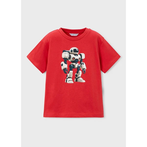 MAYORAL BLOUSE SHORT SLEEVES ROBOT RED 