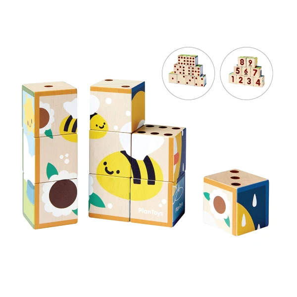 PLAN TOYS ΞΥΛΙΝΟ ΠΑΖΛ ΜΕ ΚΥΒΟΥΣ