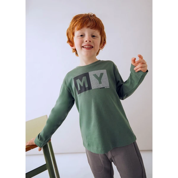 MAYORAL LONG-SLEEVE T-SHIRT BASIC GREEN 