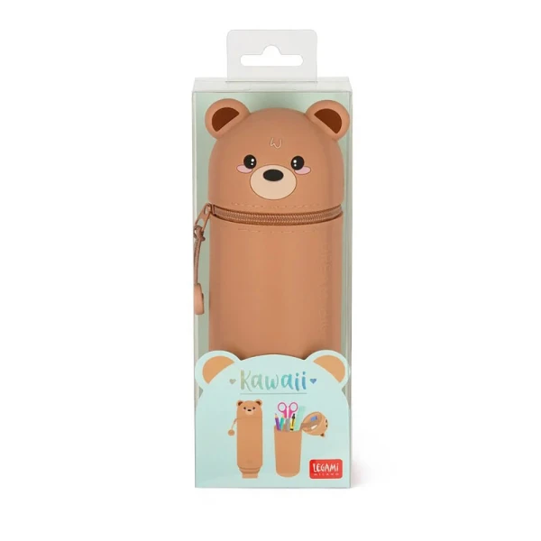 LEGAMI 2 IN 1 SILICONE PENCIL CASE KAWAII - TEDDY BEAR