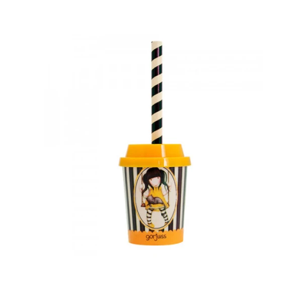 GORJUSS VACATION MILKSHAKE SHARPENER & PENCIL RUBY YELLOW