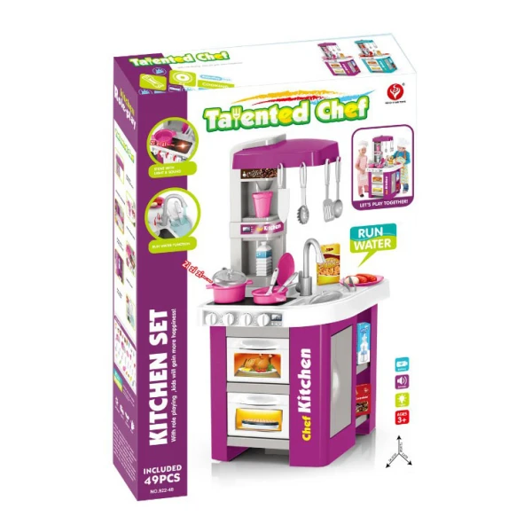 KITCHEN WITH 49 pcs PURPLE WITH SOUNDS AND LIGHTS
