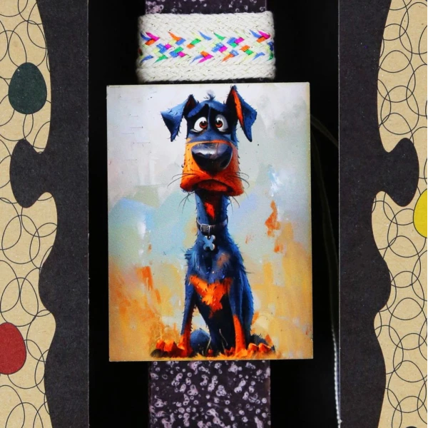 SYNCHRONIA HANDMADE CANDLE 20 cm PET MAGNET - DOG BLACKY