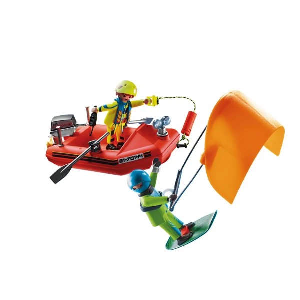 PLAYMOBIL CITY ACTION ΕΠΙΧΕΙΡΗΣΗ ΔΙΑΣΩΣΗΣ KITESURFER ΜΕ ΣΚΑΦΟΣ