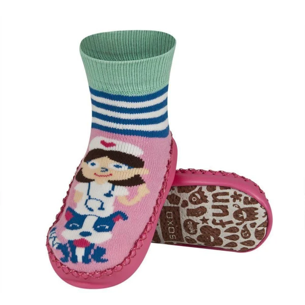 SOXO CHILDREN SLIPPERS WITH LEATHER SOLE NURSE