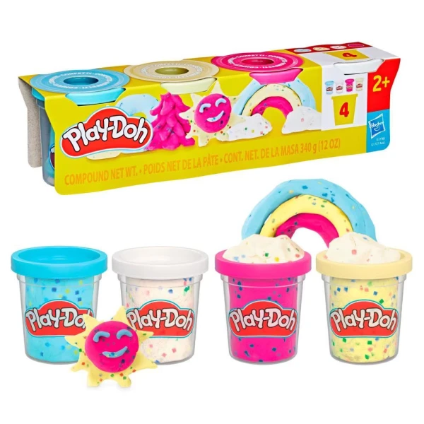 PLAY-DOH ΣΕΤ 4 ΒΑΖΑΚΙΑ CONFETTI FUN