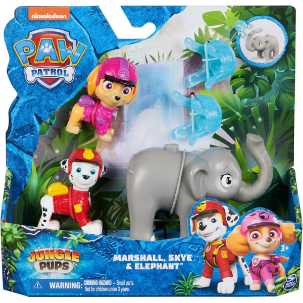 PAW PATROL HERO PUP JUNGLE PUPS - MARSHALL, SKYE & ELEPHANT