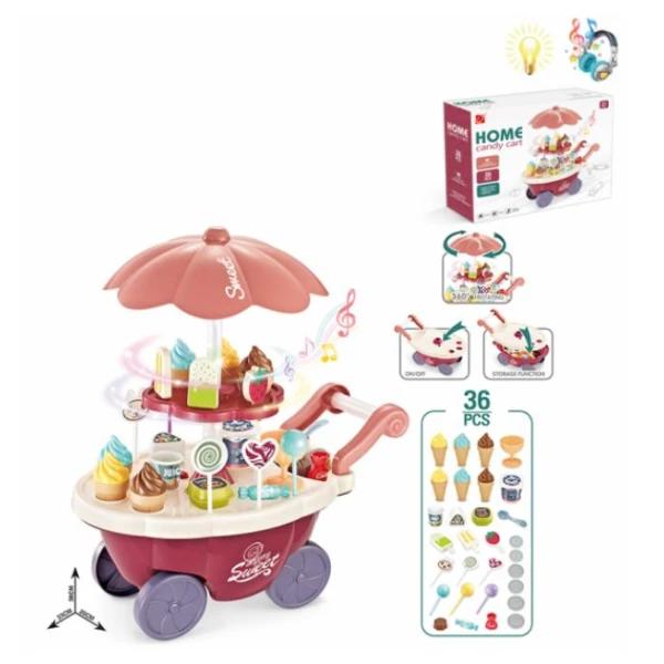 ICE CREAM STROLLER WITH LIGHTS & SOUNDS