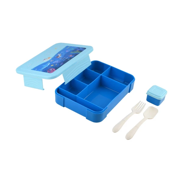LUNCH BOX SAVE THE AEGEAN 1330ml 5 COMPARTMENTS WITH SPOON/FORK – OCEAN PLAY