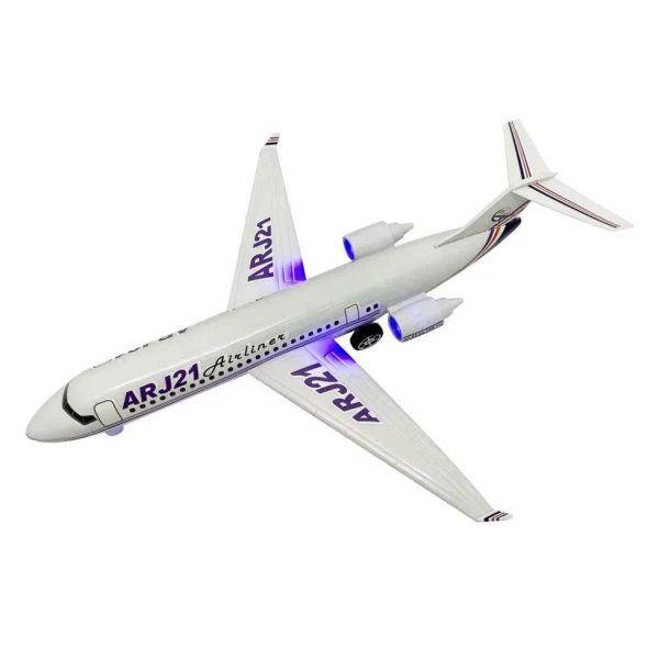 FRICTION-POWERED AIRPLANE WITH SOUND AND LIGHT