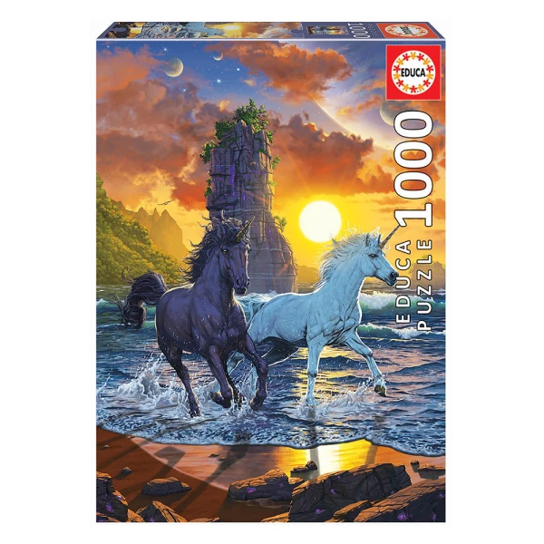 EDUCA PUZZLE 1000 pcs UNICORNS ON BEACH, VINCENT HIE
