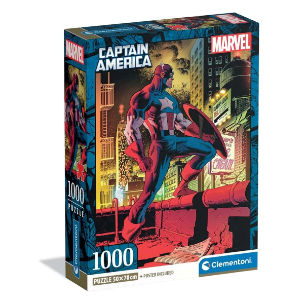 CLEMENTONI ΠΑΖΛ H.Q. MARVEL CAPTAIN AMERICA 1000 τεμ.