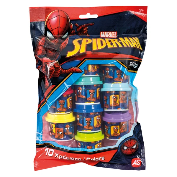 AS 10 DOUGH JARS 1OZ IN A BAG SPIDERMAN FOR AGES 3+