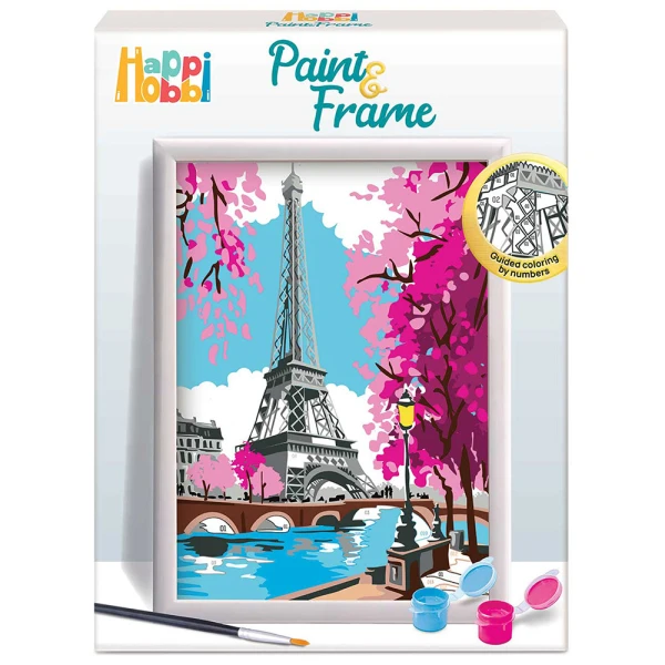 HAPPIHOBBI PAINT & FRAME BY NUMBERS SPRING PARIS FOR 12+ YEARS
