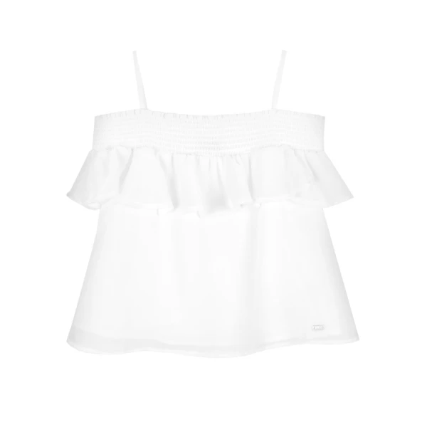 MAYORAL LONG SHIRT FRILL WHITE