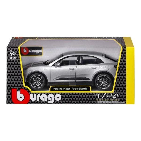 BBURAGO 1:24 PORSCHE MACAN TURBO ELECTRIC SILVER