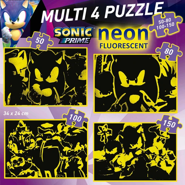 EDUCA ΣΕΤ 4 ΠΑΖΛ 50-80-100-150 τεμ. SONIC PRIME NEON