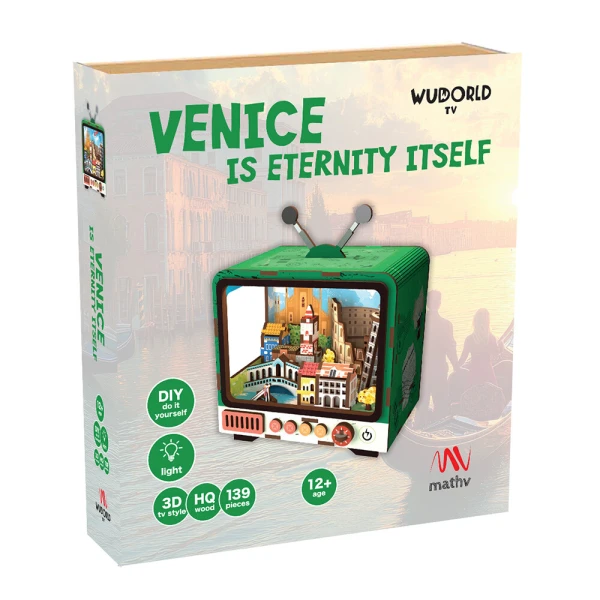 WUDORLD VINTAGE TV ΞΥΛΙΝΗ ΚΑΤΑΣΚΕΥΗ VENICE IS ETERNITY ITSELF