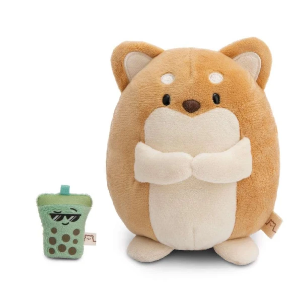 MY MOCHI PLUSH 16 cm DOG HIRO WITH BUBBLE TEA IN GIFT BOX